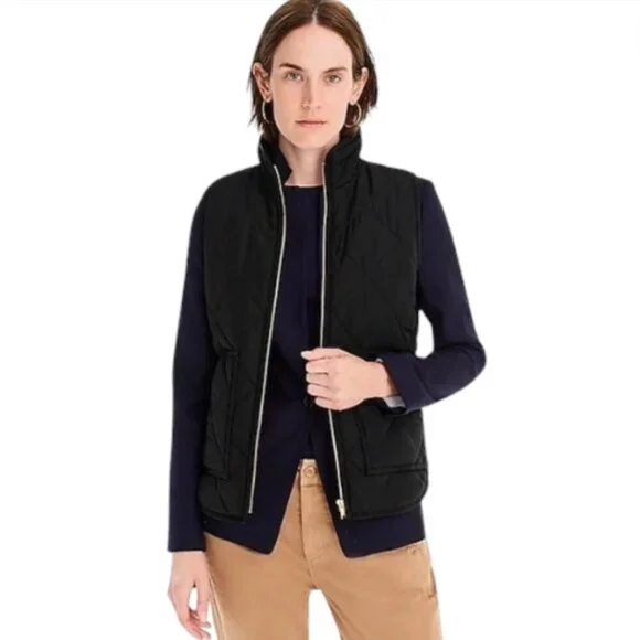 J. Crew | EUC Mercantile Quilted Puffer Vest in Black Size Medium - Picture 2 of 10